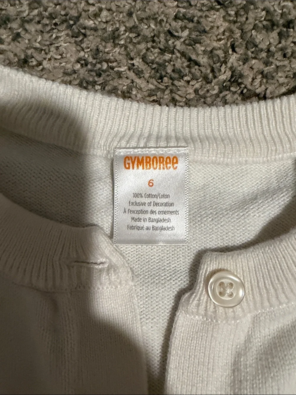Gymboree White Cardigan with Purple Owl Patches